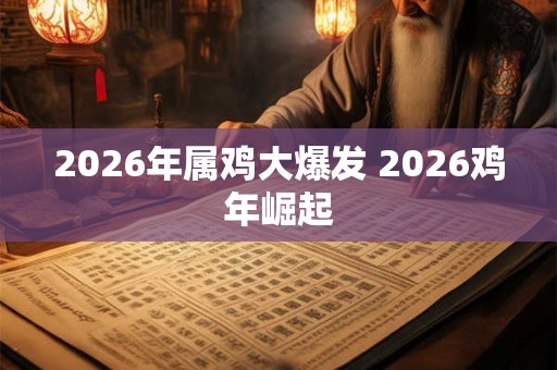 2026年属鸡大爆发 2026鸡年崛起