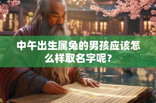中午出生属兔的男孩应该怎么样取名字呢？