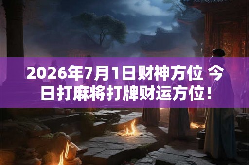 2026年7月1日财神方位 今日打麻将打牌财运方位！