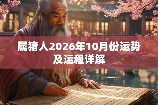 属猪人2026年10月份运势及运程详解