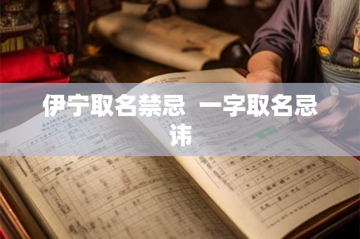 伊宁取名禁忌  一字取名忌讳