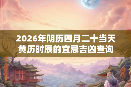 2026年阴历四月二十当天黄历时辰的宜忌吉凶查询
