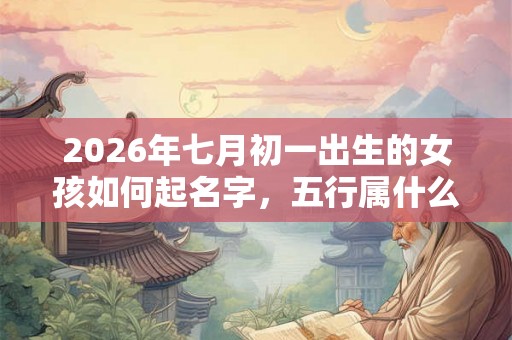 2026年七月初一出生的女孩如何起名字，五行属什么