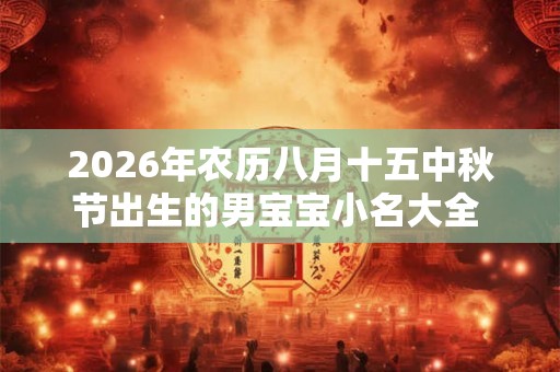 2026年农历八月十五中秋节出生的男宝宝小名大全  属牛宝宝乳名精选