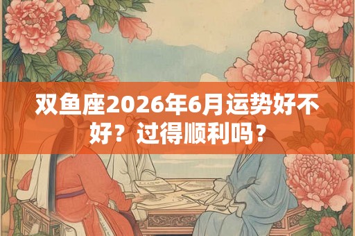 双鱼座2026年6月运势好不好?过得顺利吗? 双鱼座2026年6月运势好不好?过得顺利吗?