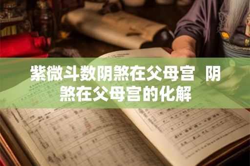 紫微斗数阴煞在父母宫  阴煞在父母宫的化解