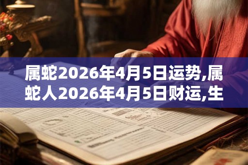 属蛇2026年4月5日运势,属蛇人2026年4月5日财运,生肖蛇2026年4月5日运势