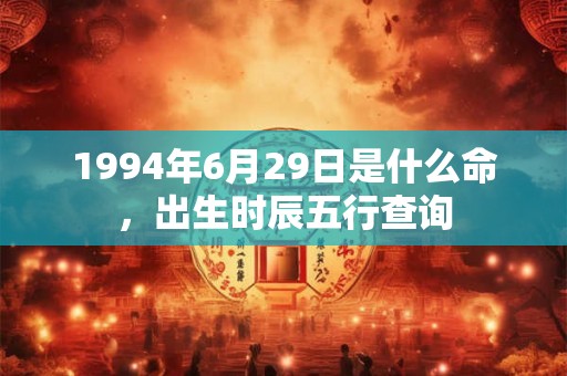 1994年6月29日是什么命,出生时辰五行查询 1994年6月29日是什么命,出生时辰五行查询