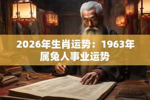 2026年生肖运势：1963年属兔人事业运势