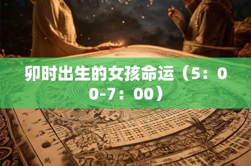 卯时出生的女孩命运（5：00-7：00）