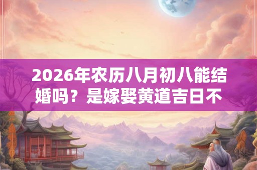 2026年农历八月初八能结婚吗？是嫁娶黄道吉日不