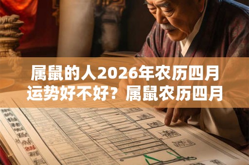 属鼠的人2026年农历四月运势好不好？属鼠农历四月生好吗？