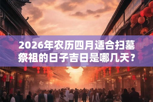 2026年农历四月适合扫墓祭祖的日子吉日是哪几天？