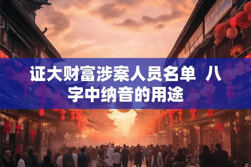 证大财富涉案人员名单  八字中纳音的用途