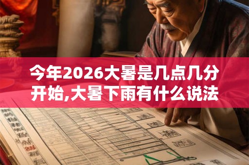 今年2026大暑是几点几分开始,大暑下雨有什么说法？