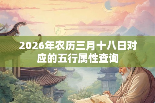 2026年农历三月十八日对应的五行属性查询
