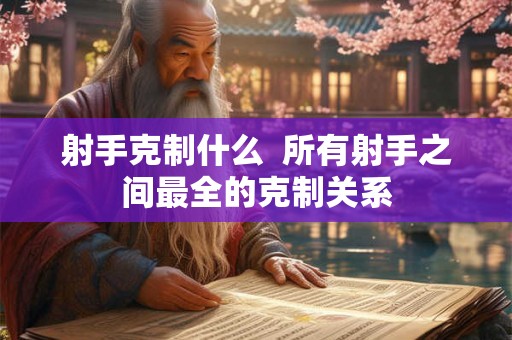 射手克制什么 所有射手之间最全的克制关系 射手克制什么 所有射手之间最全的克制关系