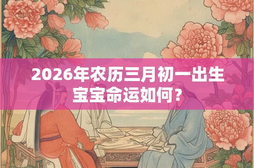 2026年农历三月初一出生宝宝命运如何？