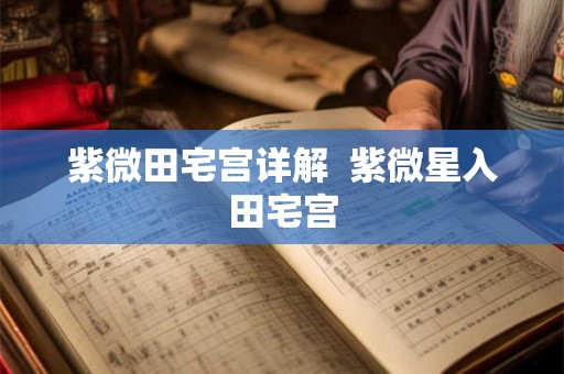 紫微田宅宫详解  紫微星入田宅宫