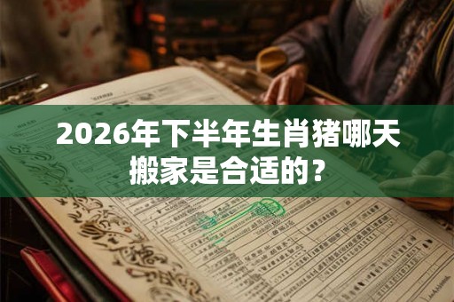 2026年下半年生肖猪哪天搬家是合适的？