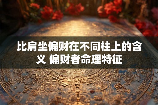 比肩坐偏财在不同柱上的含义 偏财者命理特征