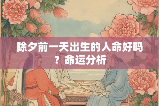除夕前一天出生的人命好吗？命运分析