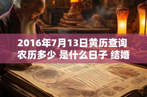 2016年7月13日黄历查询 农历多少 是什么日子 结婚吉时