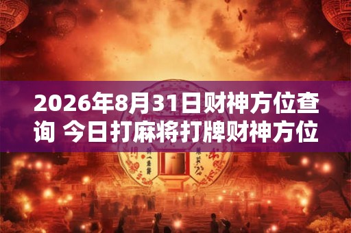 2026年8月31日财神方位查询 今日打麻将打牌财神方位 2026年8月31日财神方位查询 今日打麻将打牌财神方位