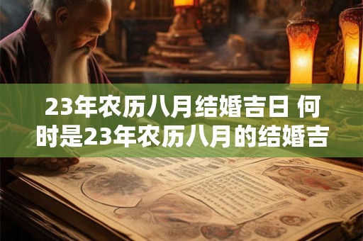 23年农历八月结婚吉日 何时是23年农历八月的结婚吉日