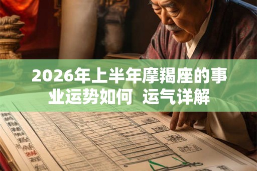 2026年上半年摩羯座的事业运势如何  运气详解
