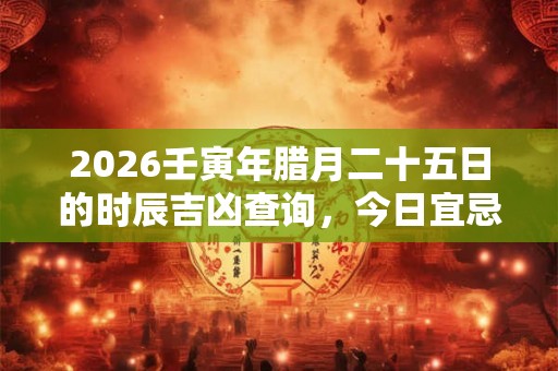 2026壬寅年腊月二十五日的时辰吉凶查询,今日宜忌分析 2026壬寅年腊月二十五日的时辰吉凶查询,今日宜忌分析