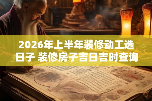 2026年上半年装修动工选日子 装修房子吉日吉时查询 2026年上半年装修动工选日子 装修房子吉日吉时查询