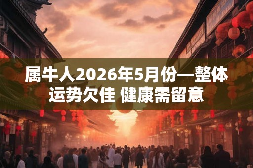 属牛人2026年5月份—整体运势欠佳 健康需留意