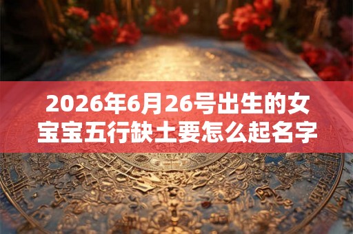 2026年6月26号出生的女宝宝五行缺土要怎么起名字