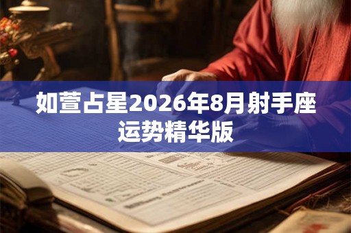 如萱占星2026年8月射手座运势精华版