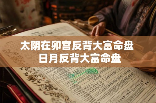 太阴在卯宫反背大富命盘 日月反背大富命盘 太阴在卯宫反背大富命盘 日月反背大富命盘