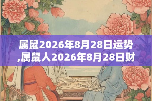 属鼠2026年8月28日运势,属鼠人2026年8月28日财运,生肖鼠2026年8月28日运势
