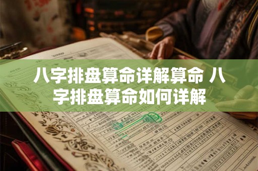 八字排盘算命详解算命 八字排盘算命如何详解