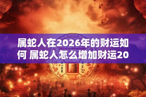 属蛇人在2026年的财运如何 属蛇人怎么增加财运2026