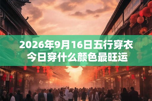 2026年9月16日五行穿衣 今日穿什么颜色最旺运