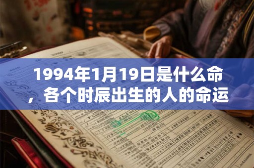 1994年1月19日是什么命，各个时辰出生的人的命运
