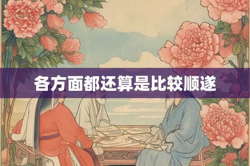 各方面都还算是比较顺遂