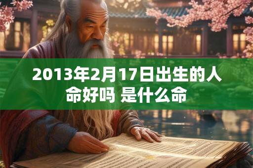 2013年2月17日出生的人命好吗 是什么命