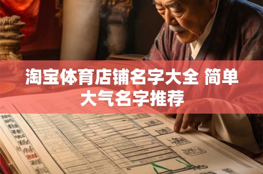 淘宝体育店铺名字大全 简单大气名字推荐
