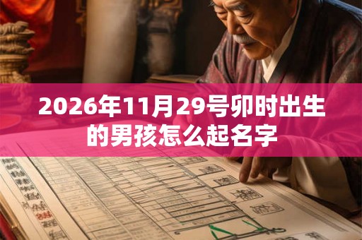 2026年11月29号卯时出生的男孩怎么起名字