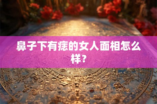 鼻子下有痣的女人面相怎么样? 鼻子下有痣的女人面相怎么样?