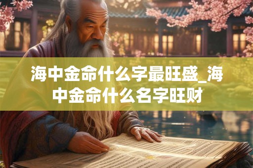 海中金命什么字最旺盛_海中金命什么名字旺财