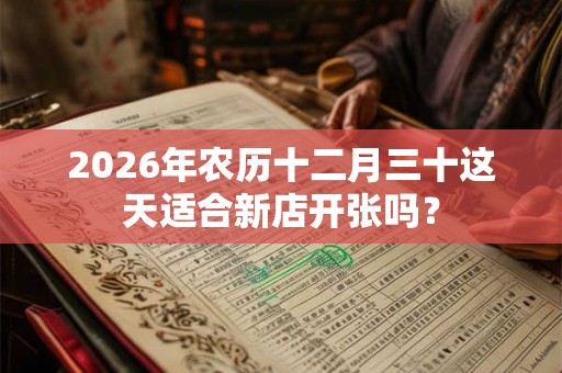 2026年农历十二月三十这天适合新店开张吗？