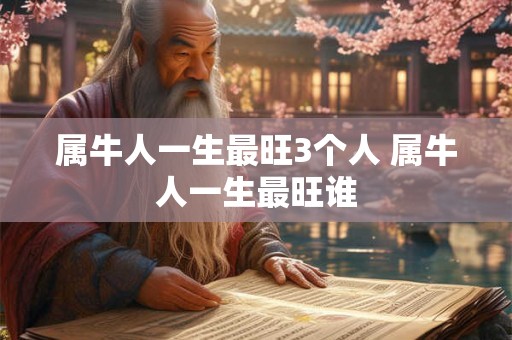 属牛人一生最旺3个人 属牛人一生最旺谁 属牛人一生最旺3个人 属牛人一生最旺谁