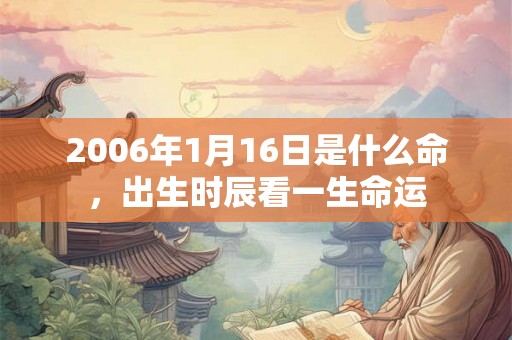 2006年1月16日是什么命，出生时辰看一生命运
